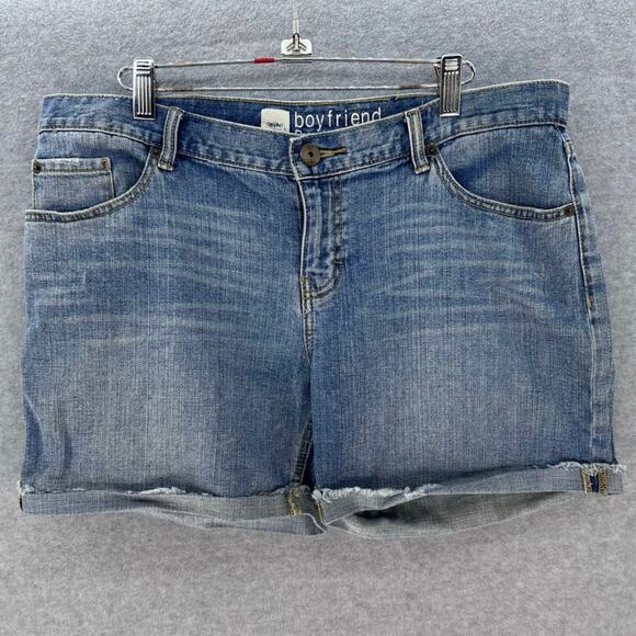 Mossimo Premium Denim Women’s sz 12 Boyfriend Mid Rose Cuff Shorts 5” Inseam - Picture 1 of 7